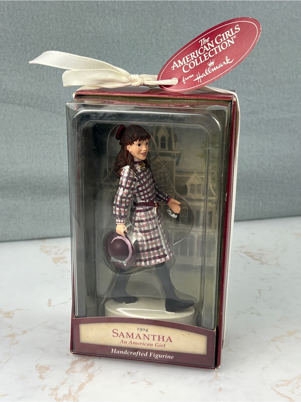 NEW Hallmark American Girl Samantha 1904 Figurine Plaid Dress Collectible